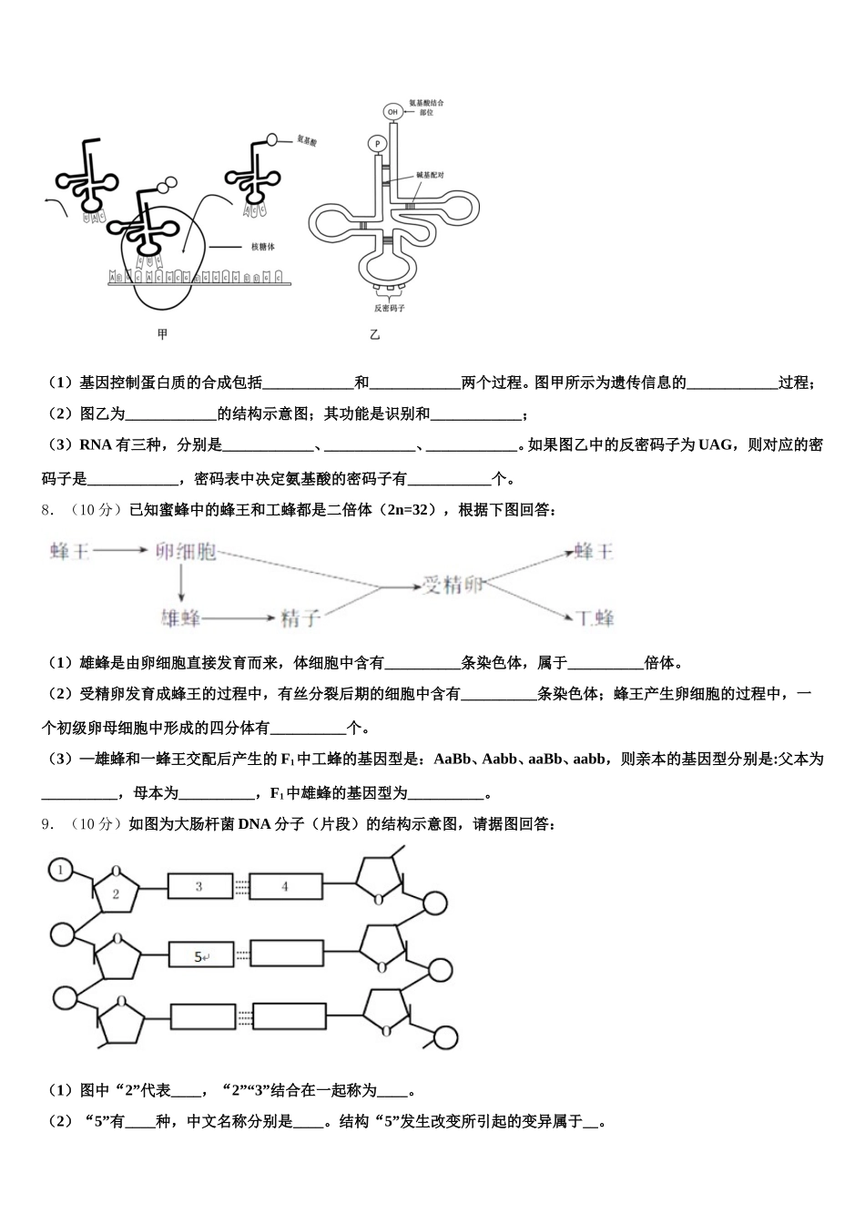 辽宁朝阳市普通高中2024-2025学年生物高一下期末监测试题含解析_第3页