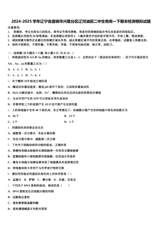 2024-2025学年辽宁省盘锦市兴隆台区辽河油田二中生物高一下期末检测模拟试题含解析