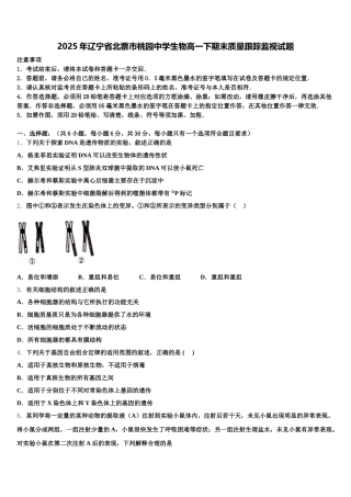 2025年辽宁省北票市桃园中学生物高一下期末质量跟踪监视试题含解析