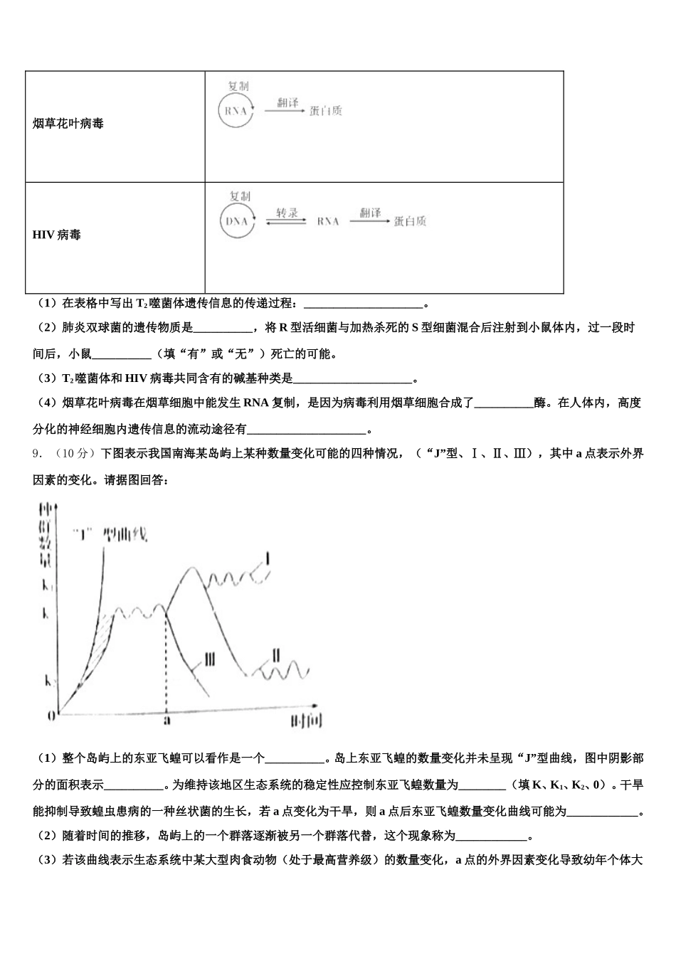 辽宁朝阳市普通高中2025届生物高一第二学期期末检测模拟试题含解析_第3页