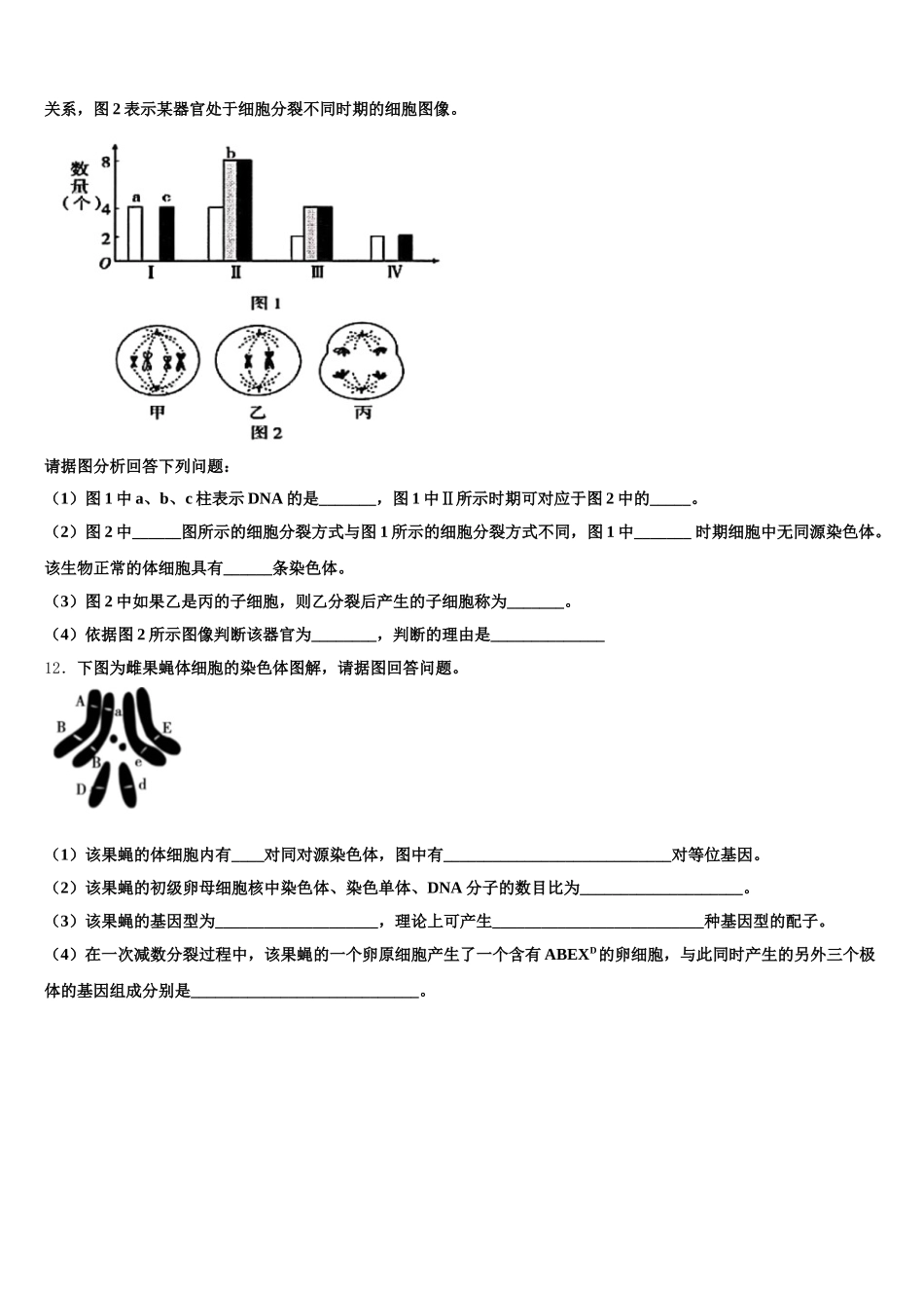 2025年辽宁省本溪满族自治区高级中学高一下生物期末调研模拟试题含解析_第3页