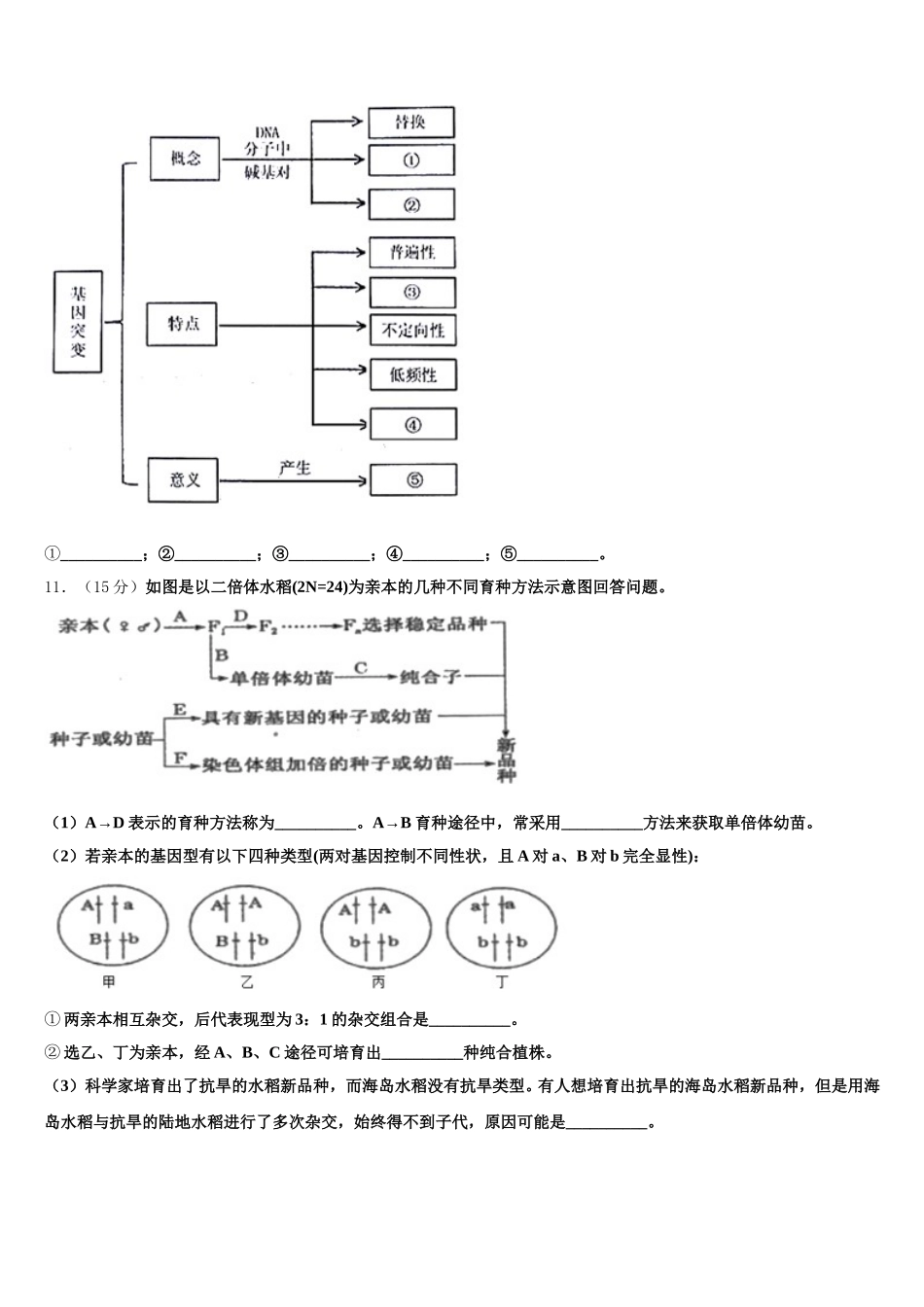 2025届本溪市高级中学高一生物第二学期期末学业质量监测模拟试题含解析_第3页