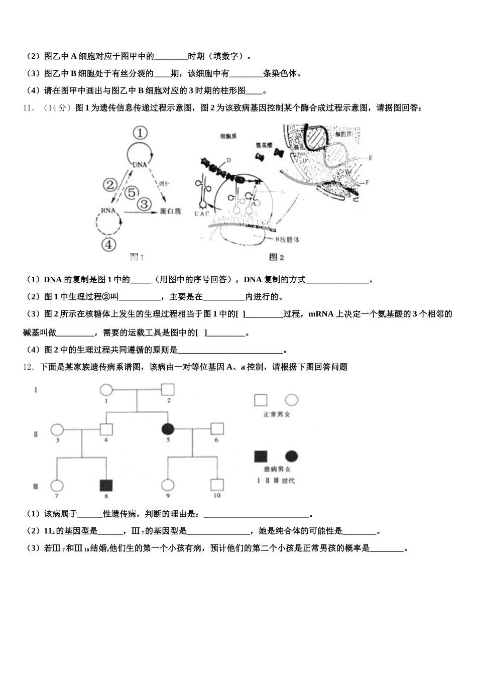 2025届辽宁省普通高中生物高一下期末统考模拟试题含解析_第3页