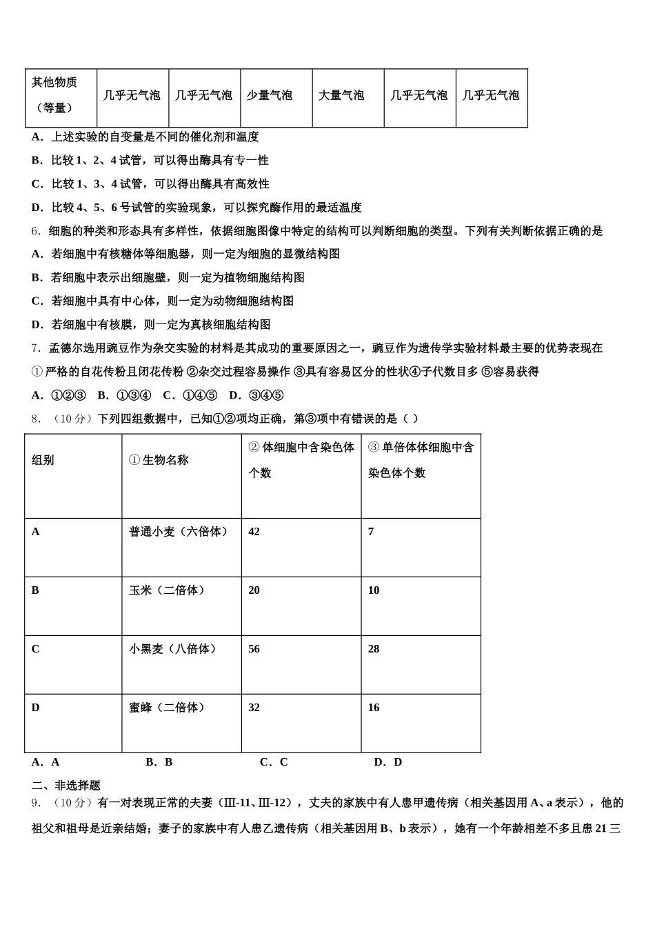 2024-2025学年辽宁省大连大世界高中高一下生物期末统考试题含解析_第2页