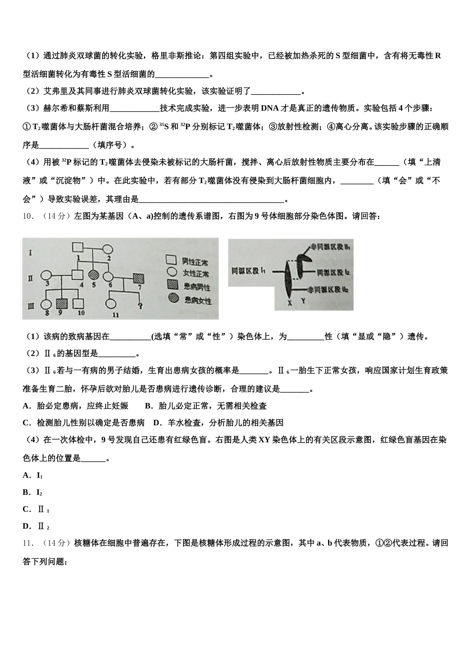 2025届辽宁省营口市生物高一第二学期期末联考试题含解析_第3页