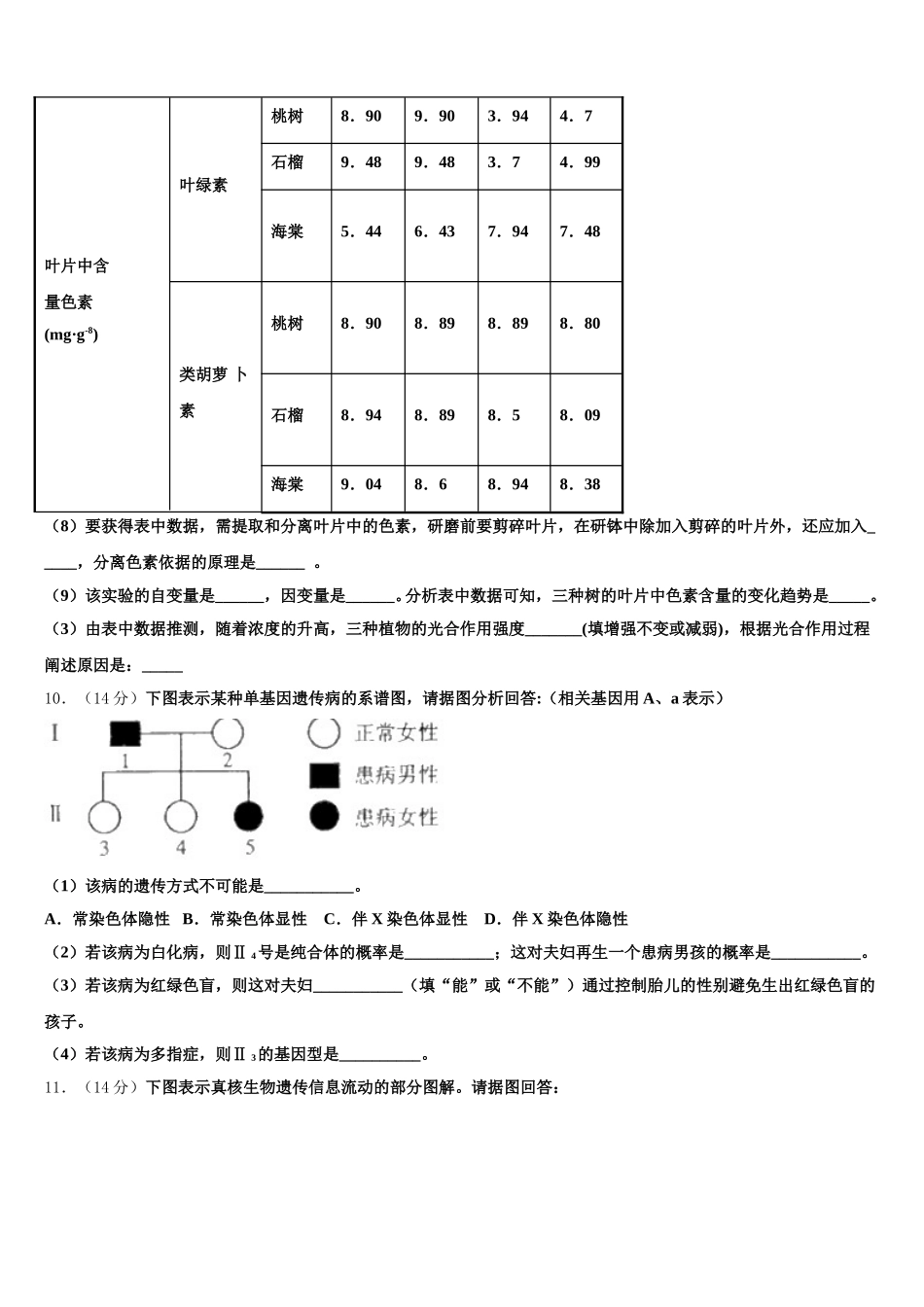 辽宁省营口市2024-2025学年生物高一下期末质量检测模拟试题含解析_第3页