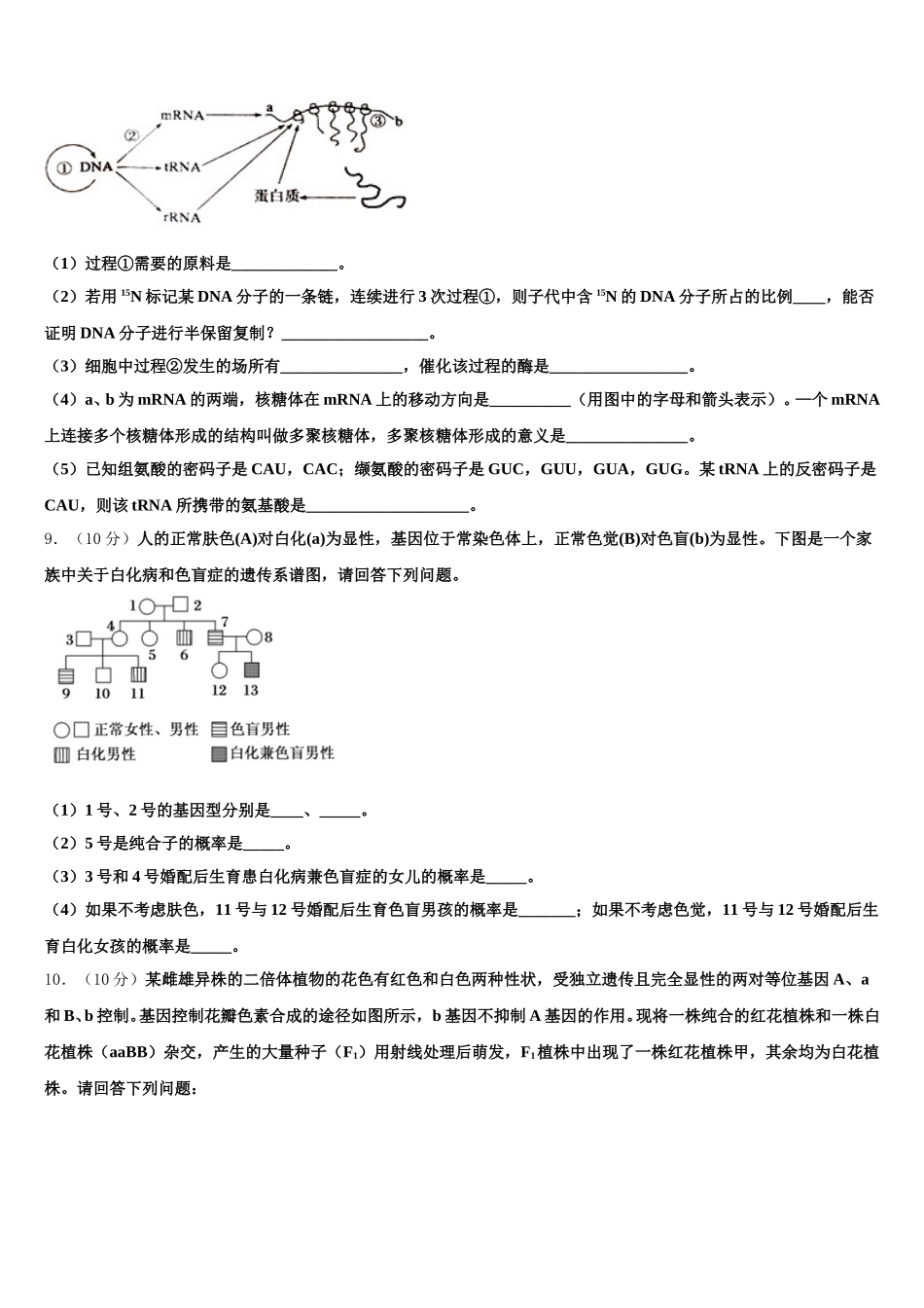 2025届辽宁省葫芦岛市八中高一生物第二学期期末学业水平测试模拟试题含解析_第3页