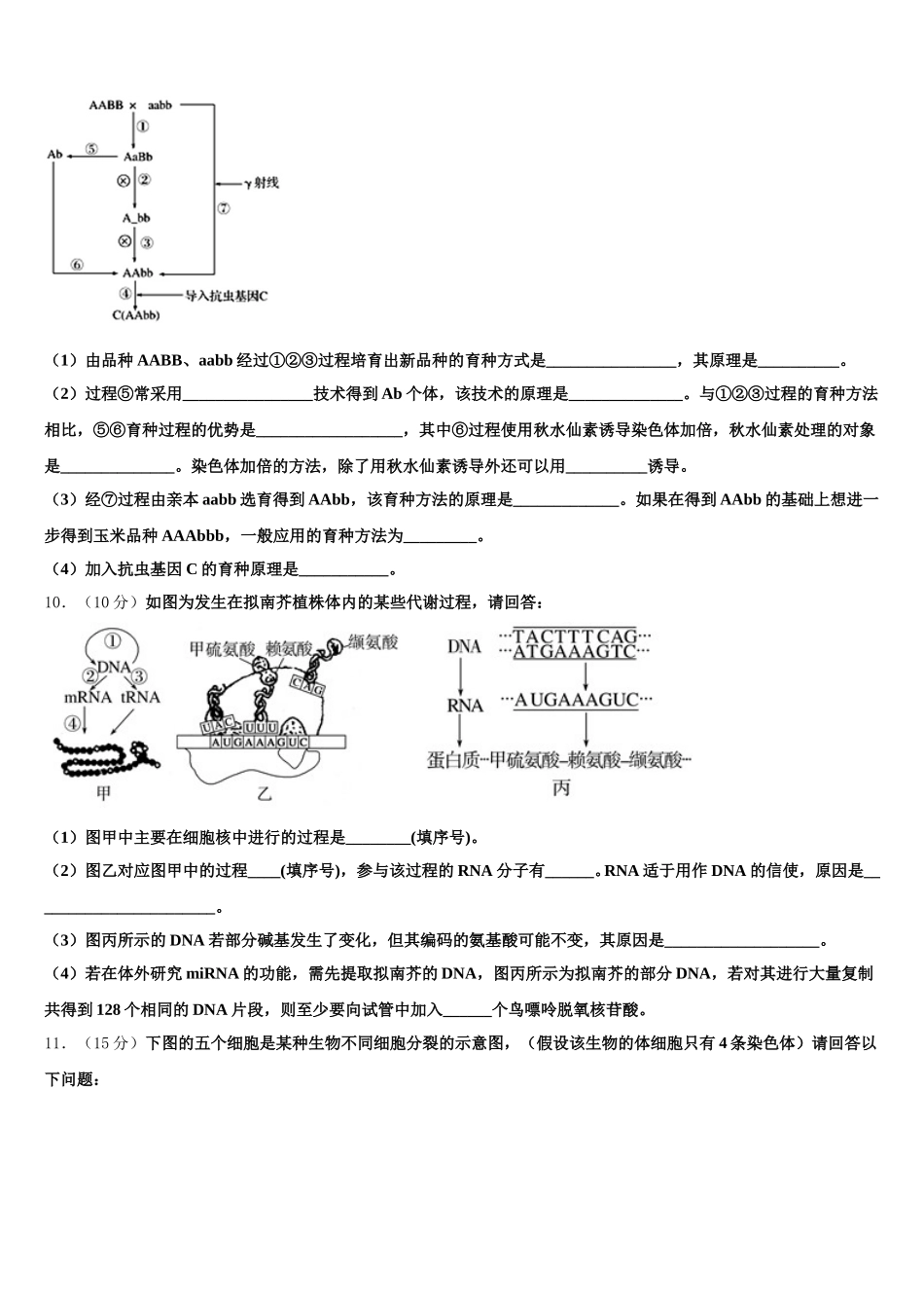辽宁省盘锦市高级中学2024-2025学年生物高一第二学期期末达标检测试题含解析_第3页