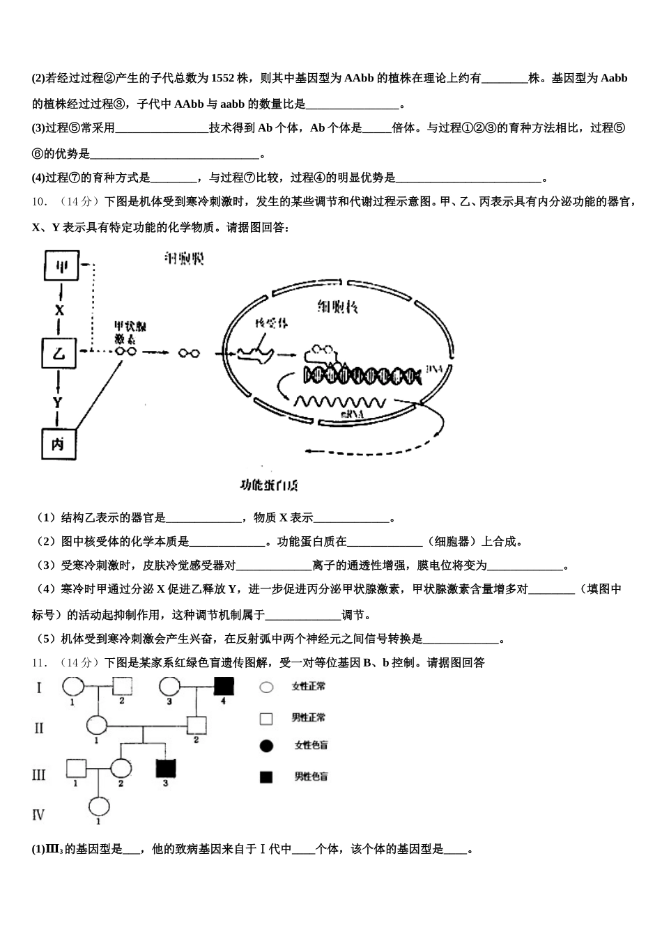 大连市第二十四中学2024-2025学年高一下生物期末监测模拟试题含解析_第3页