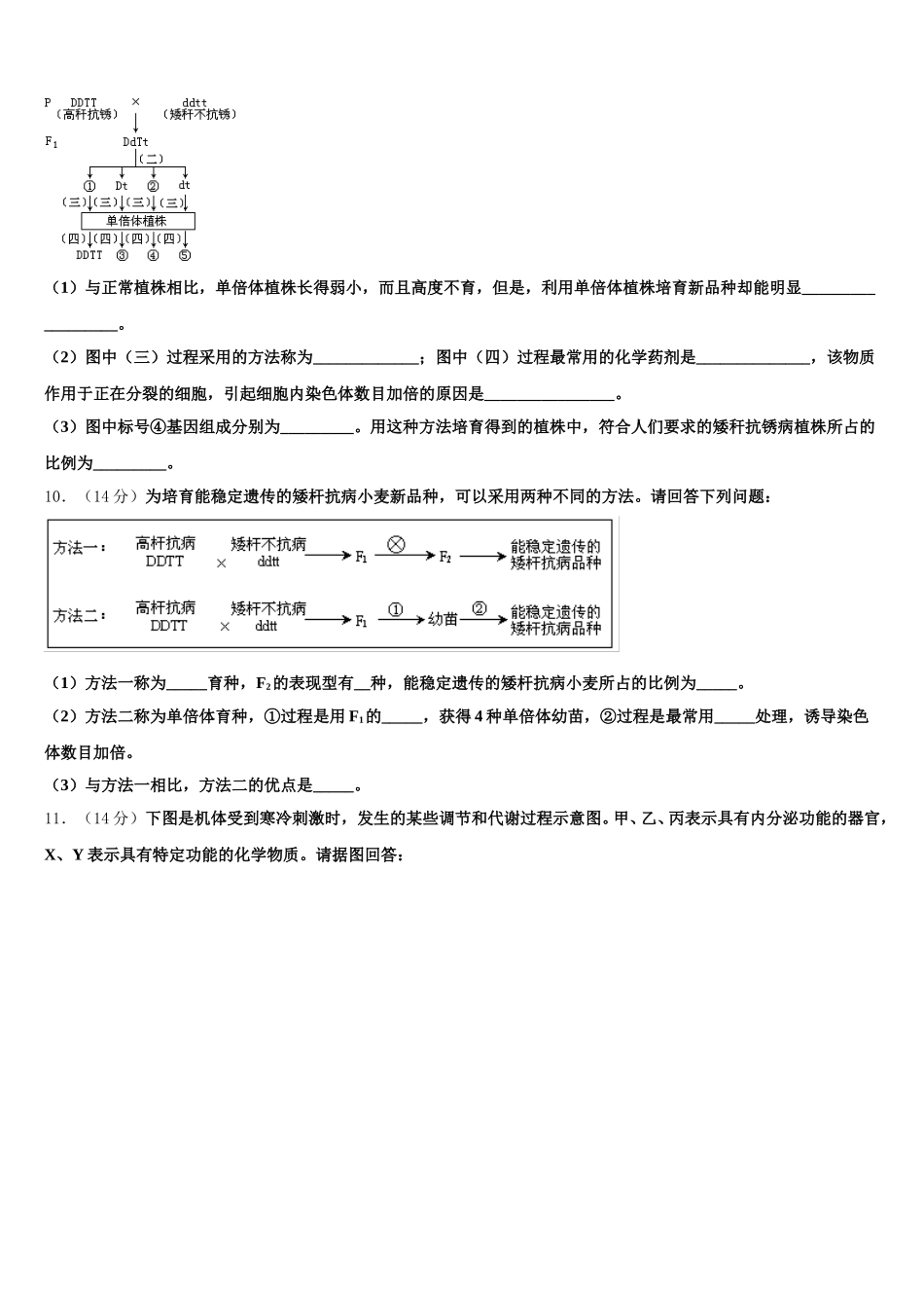 辽宁省沈阳市交联体2025年高一下生物期末复习检测模拟试题含解析_第3页