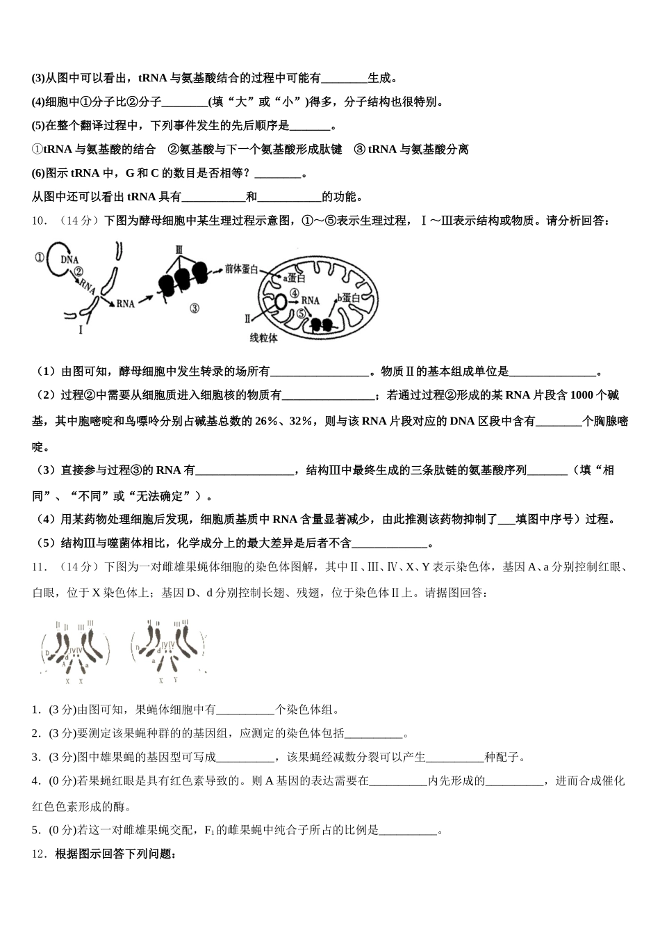 辽宁省沈阳市第三十一中学2024-2025学年高一下生物期末联考模拟试题含解析_第3页