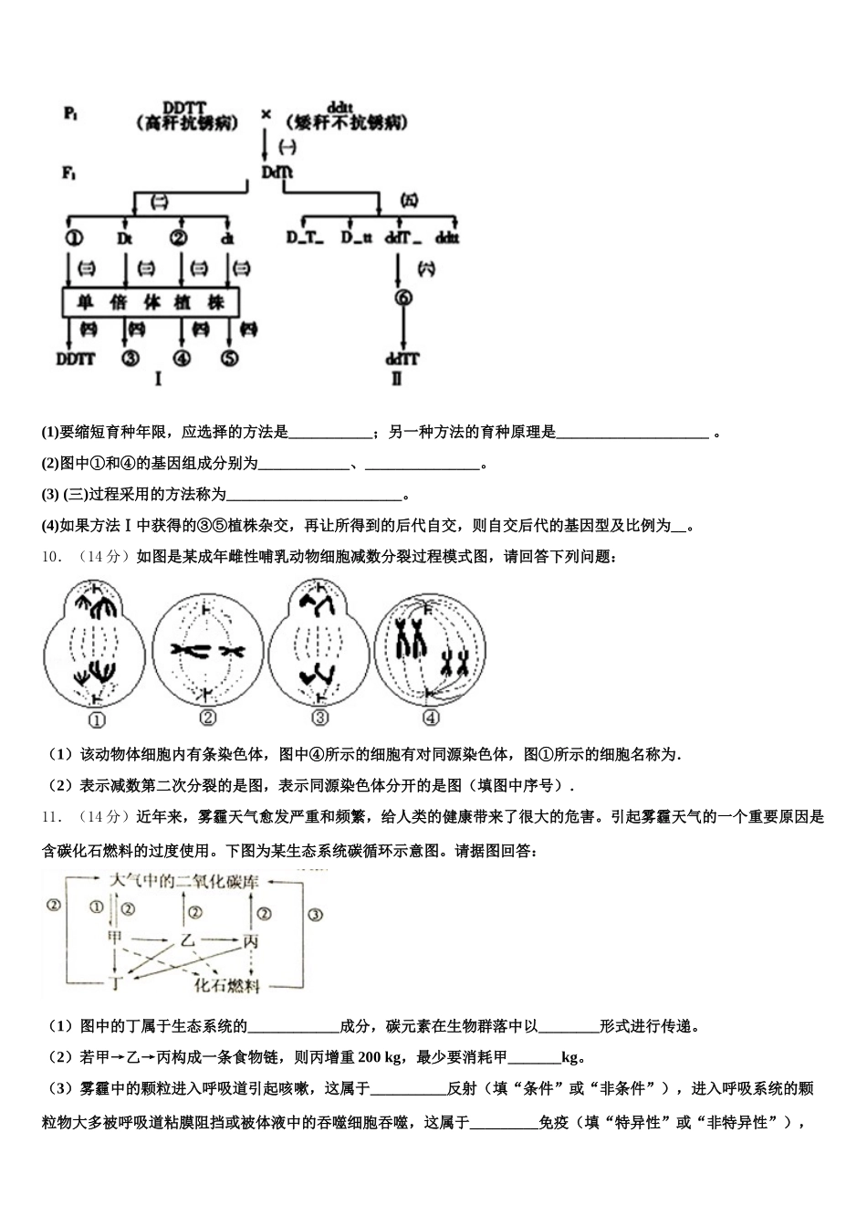 2025届辽宁省葫芦岛协作体生物高一下期末检测试题含解析_第3页