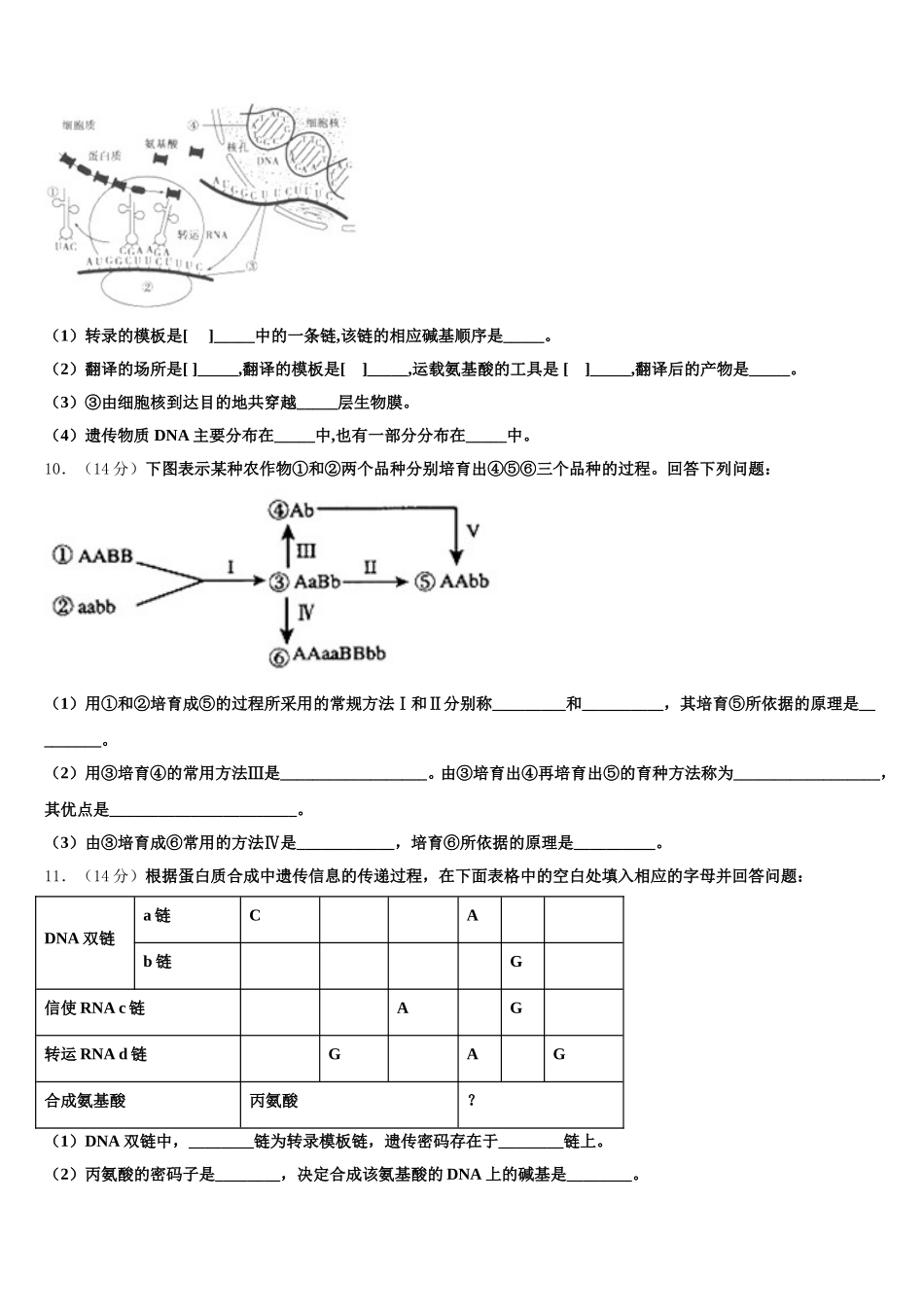 2024-2025学年辽宁省辽宁师范大学附属中学生物高一第二学期期末学业水平测试试题含解析_第3页