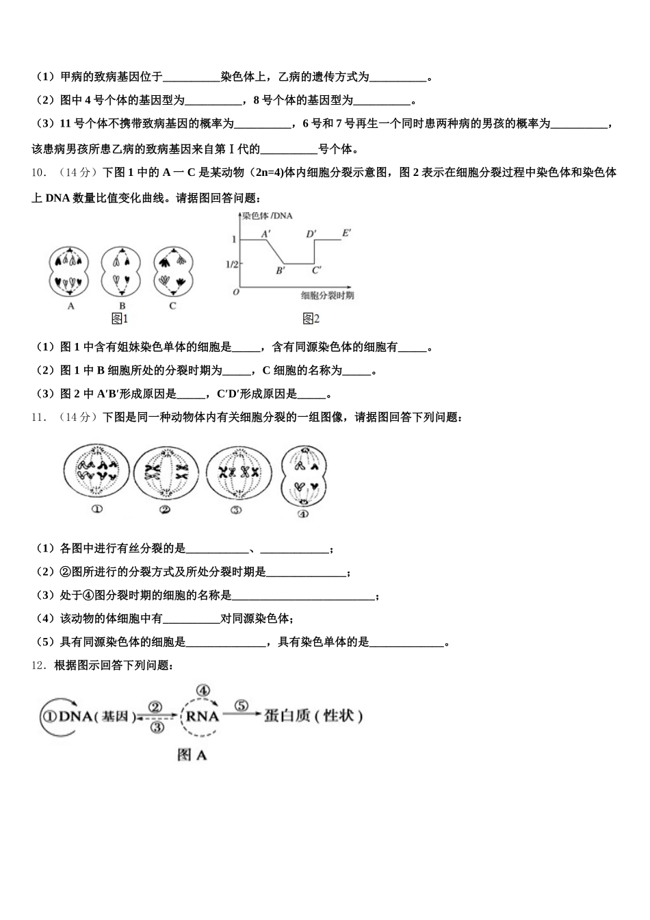 辽宁省沈阳市重点高中联合体2024-2025学年高一生物第二学期期末达标测试试题含解析_第3页