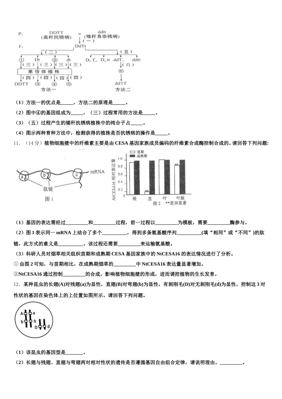 朝阳市重点中学2025年高一生物第二学期期末质量检测试题含解析_第3页