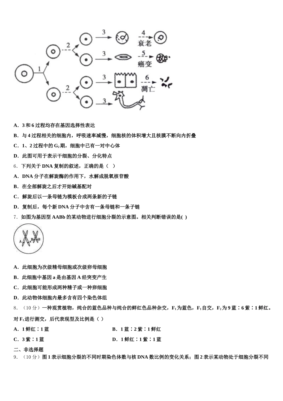2025届辽宁省盘锦市大洼区高级中学高一生物第二学期期末预测试题含解析_第2页