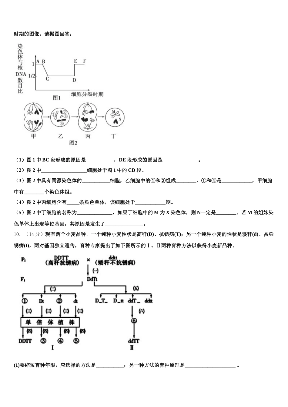 2025届辽宁省盘锦市大洼区高级中学高一生物第二学期期末预测试题含解析_第3页