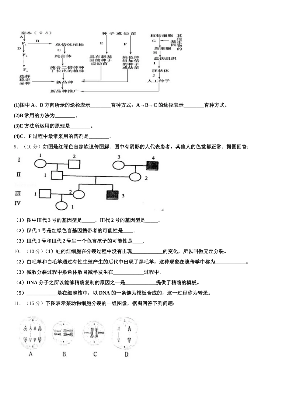 2025届辽宁省盘锦市兴隆台区辽河油田二中高一下生物期末经典试题含解析_第3页