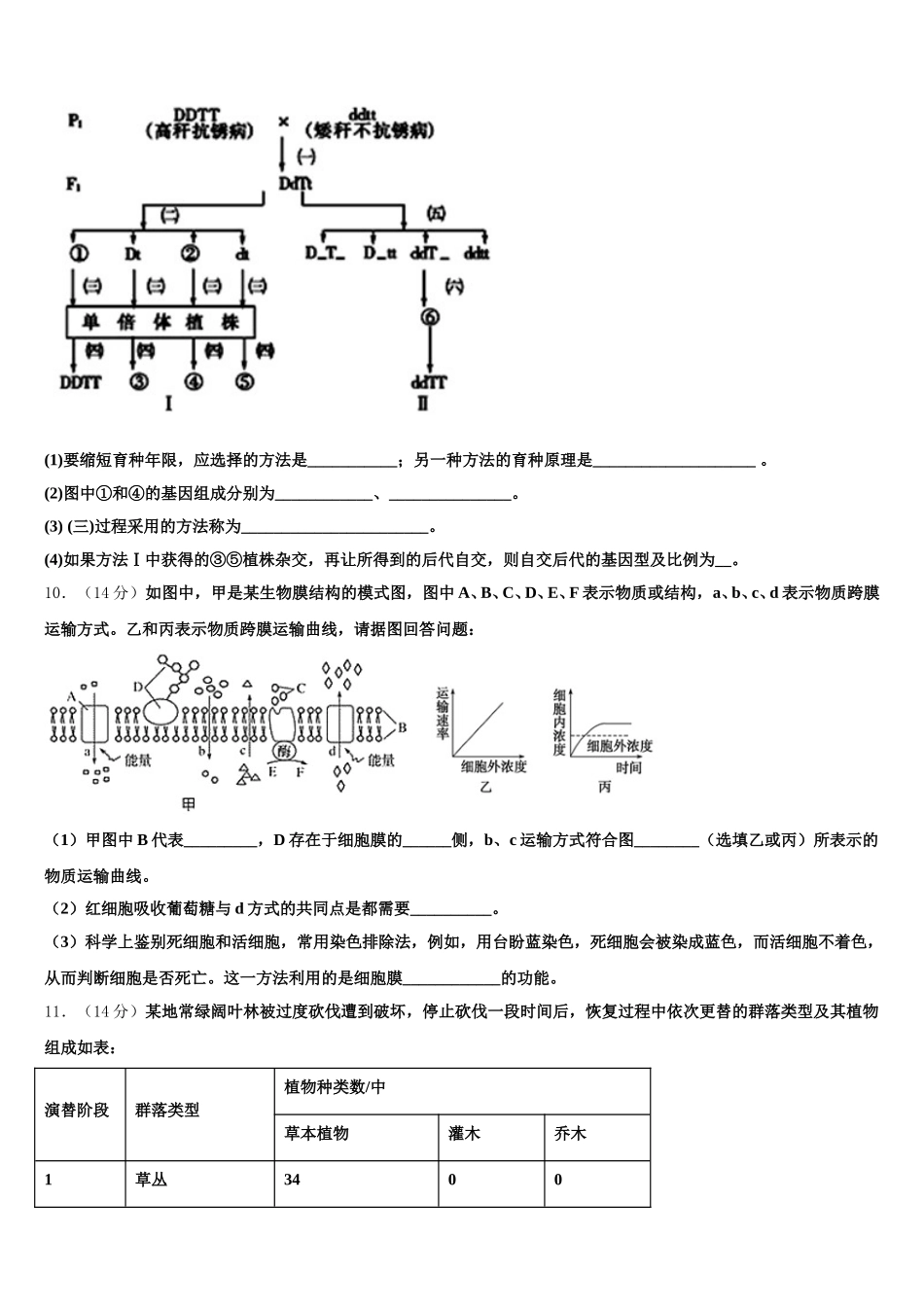 2025届辽宁省朝阳市生物高一下期末统考模拟试题含解析_第3页