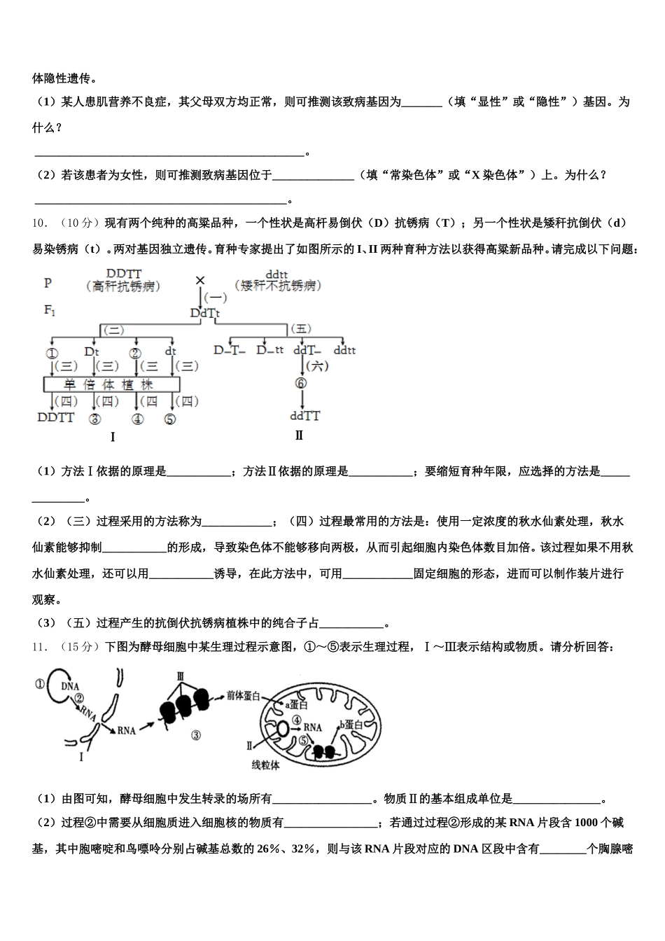营口市重点中学2025届高一下生物期末质量跟踪监视试题含解析_第3页