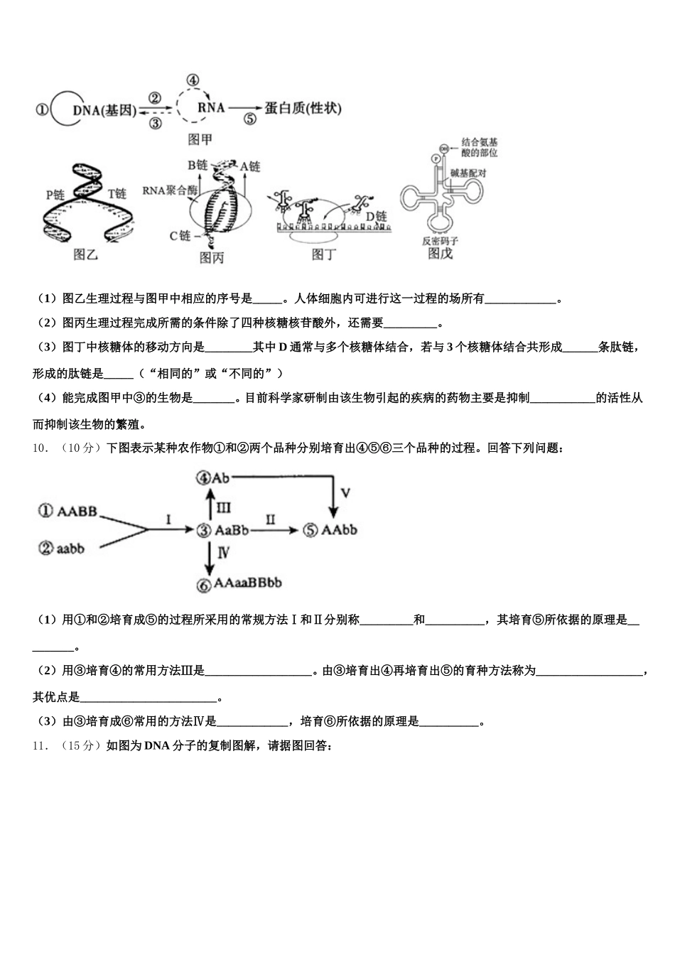 2025年辽宁省抚顺市十中生物高一下期末达标测试试题含解析_第3页