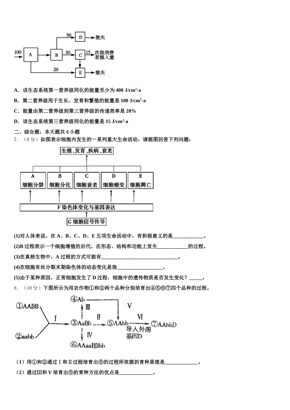 2025届辽宁省葫芦岛市锦化高中高一下生物期末统考试题含解析_第2页