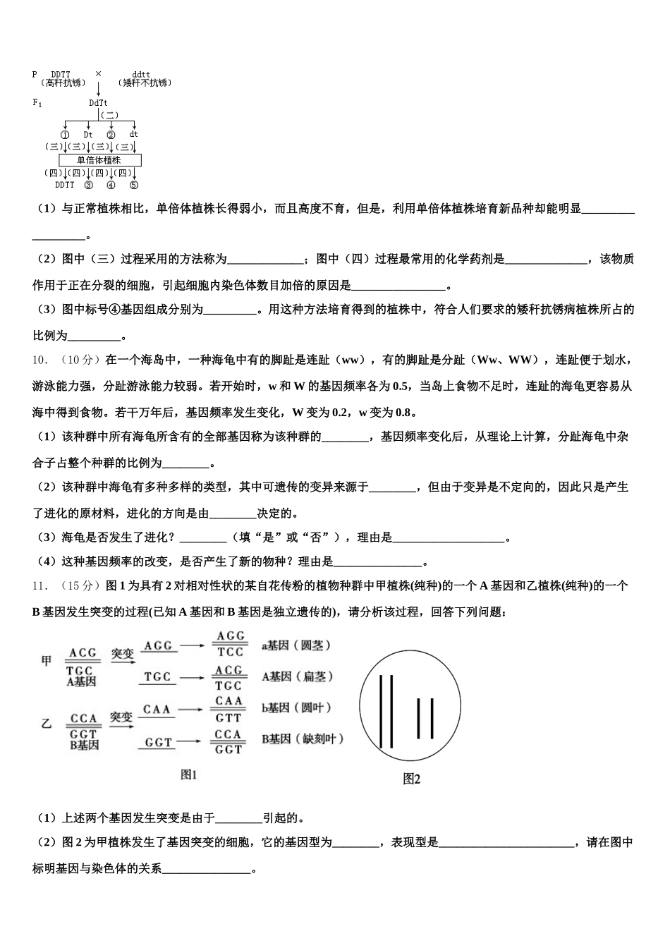 2025年辽宁师大学附中生物高一下期末调研试题含解析_第3页