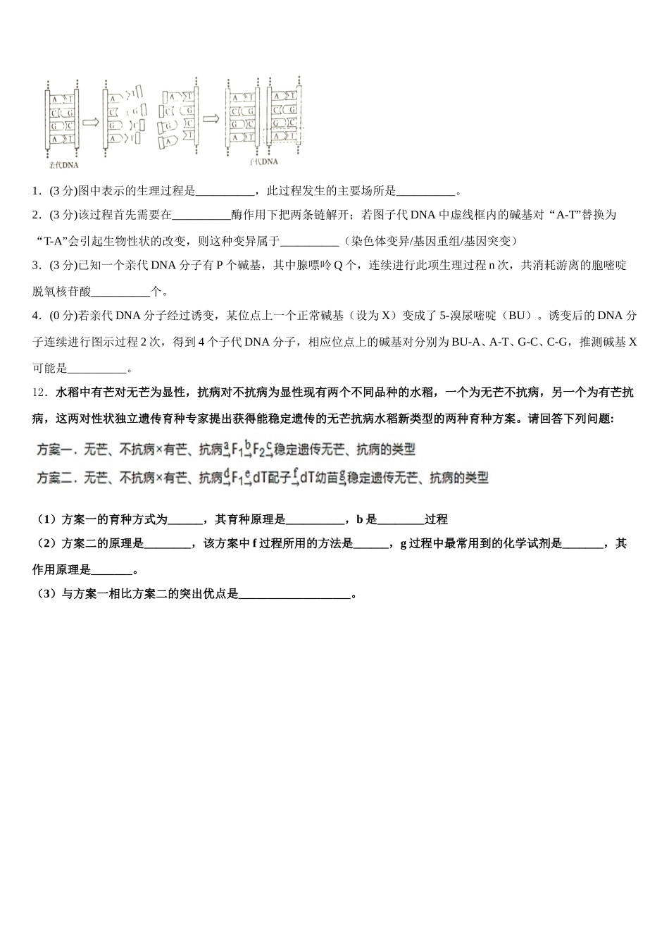 2025年辽宁省凌源市第二高级中学生物高一下期末调研模拟试题含解析_第3页