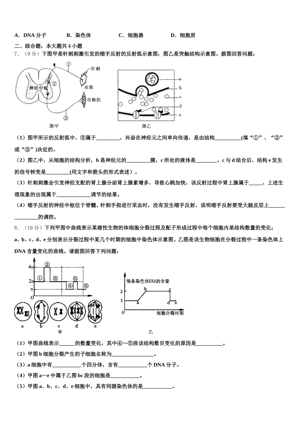 辽宁省抚顺市第十中学2024-2025学年生物高一下期末预测试题含解析_第2页