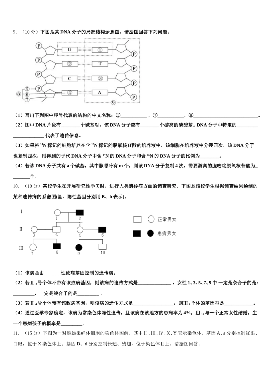 辽宁省大连市普兰店区第二中学2025年高一下生物期末联考模拟试题含解析_第3页