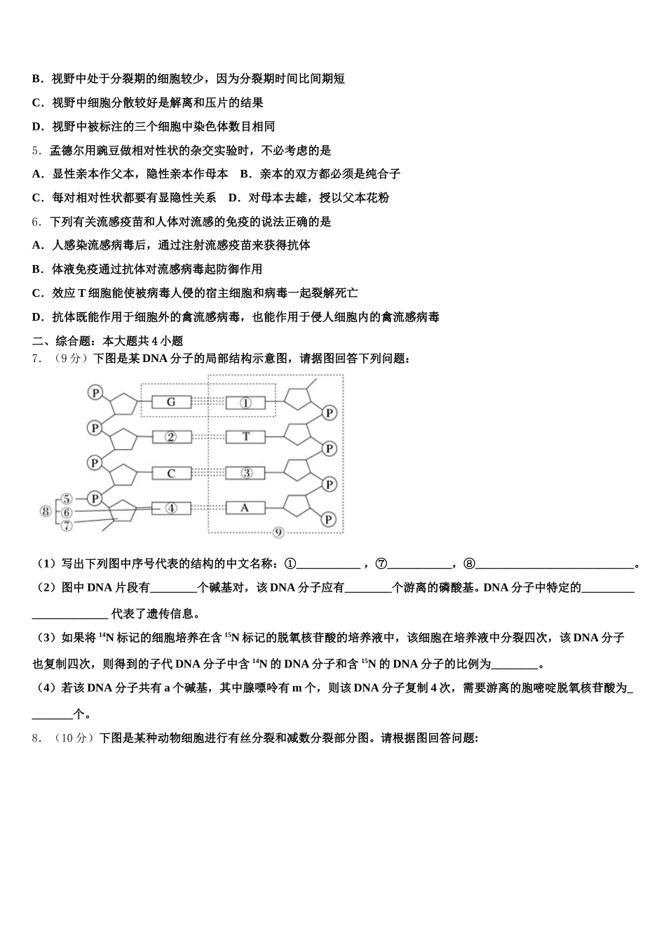 2025届辽宁省葫芦岛市八中高一下生物期末达标检测模拟试题含解析_第2页