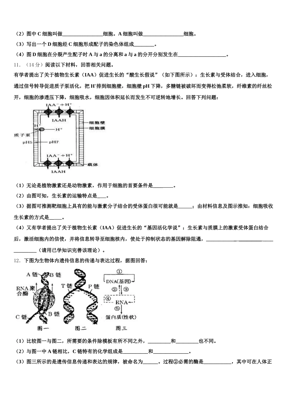 辽宁省沈阳市第31中学2024-2025学年高一下生物期末质量跟踪监视模拟试题含解析_第3页