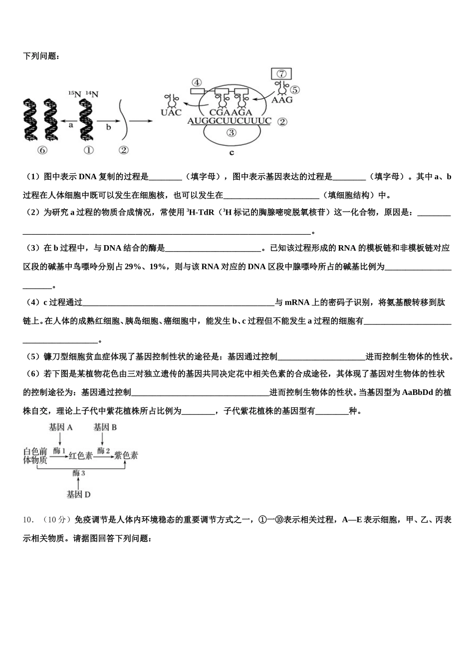 2025届辽宁省瓦房店高级中学生物高一下期末经典模拟试题含解析_第3页
