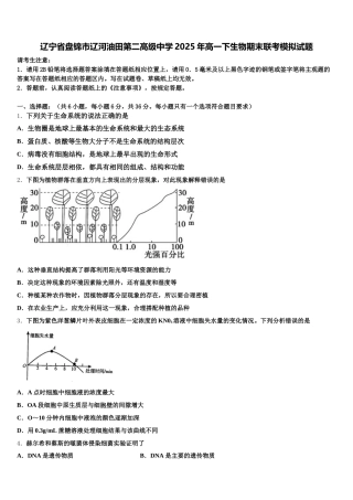 辽宁省盘锦市辽河油田第二高级中学2025年高一下生物期末联考模拟试题含解析
