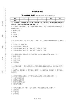 中央美术学院《高尔夫技术实践》2023-2024学年第一学期期末试卷